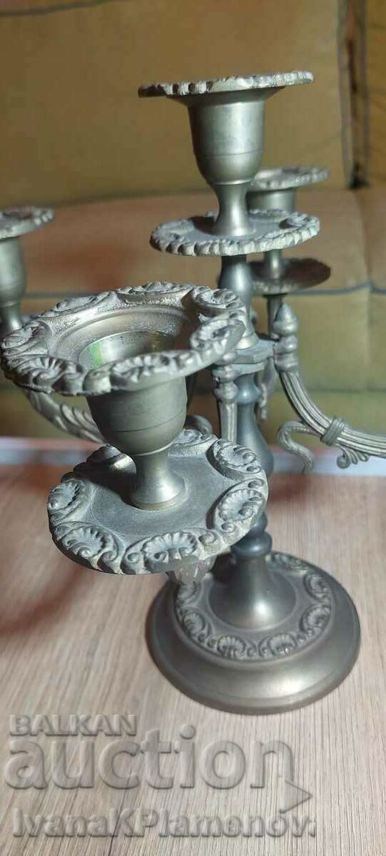Licitație Sfeșnic bronz excelent masiv Licitație Sfeșnic bronz excelent masiv