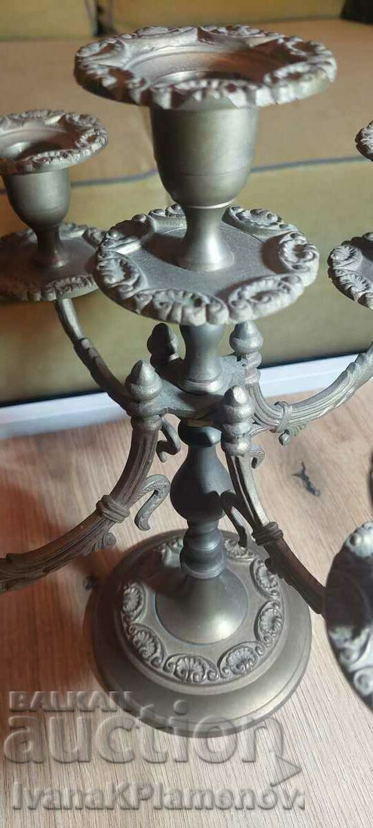 Свещник бронз отличен масивен - 5