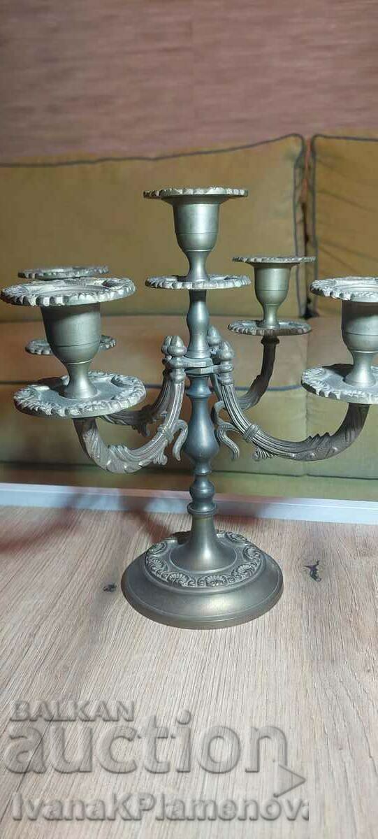 Свещник бронз отличен масивен - 7