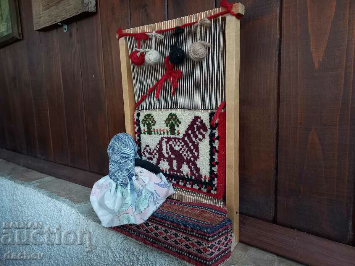 Grandma weaves a carpet with a lion on a loom museum tavern - UNIQUE! with price 140.00 BGN | € 71.58 Grandma weaves a carpet with a lion on a loom museum tavern - UNIQUE! with price 140.00 BGN | € 71.58