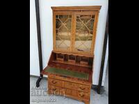 Beautiful vintage solid wood desk with display case!