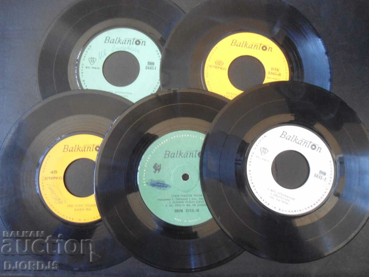 Gramophone records, small, 5 pieces