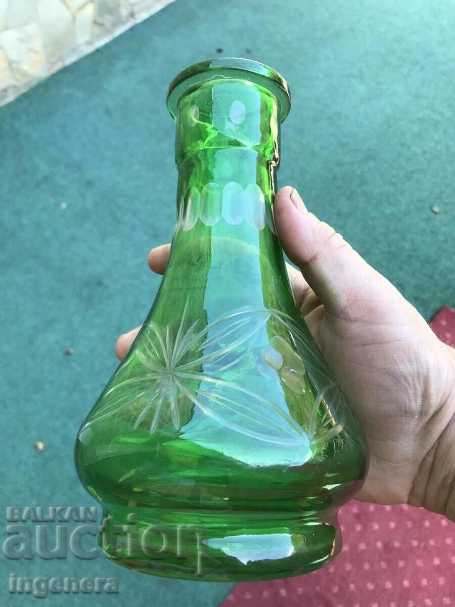 BASE BOTTLE DISH GLASS ENGRAVED RELIEF COLOR VASE with price 16.00 BGN | € 8.18 BASE BOTTLE DISH GLASS ENGRAVED RELIEF COLOR VASE with price 16.00 BGN | € 8.18