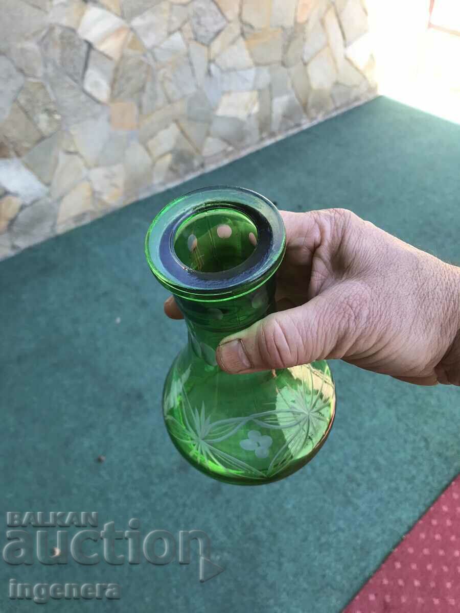 BASE BOTTLE DISH GLASS ENGRAVED RELIEF COLOR VASE - 5 BASE BOTTLE DISH GLASS ENGRAVED RELIEF COLOR VASE - 5