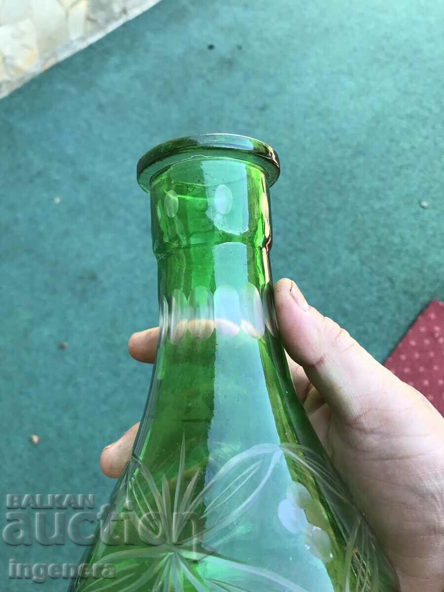 BASE BOTTLE DISH GLASS ENGRAVED RELIEF COLOR VASE - 6 BASE BOTTLE DISH GLASS ENGRAVED RELIEF COLOR VASE - 6