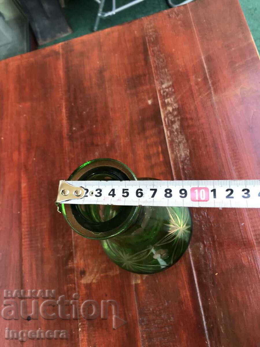 BASE BOTTLE DISH GLASS ENGRAVED RELIEF COLOR VASE - 7 BASE BOTTLE DISH GLASS ENGRAVED RELIEF COLOR VASE - 7