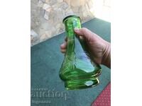 BASE BOTTLE DISH GLASS ENGRAVED RELIEF COLOR VASE