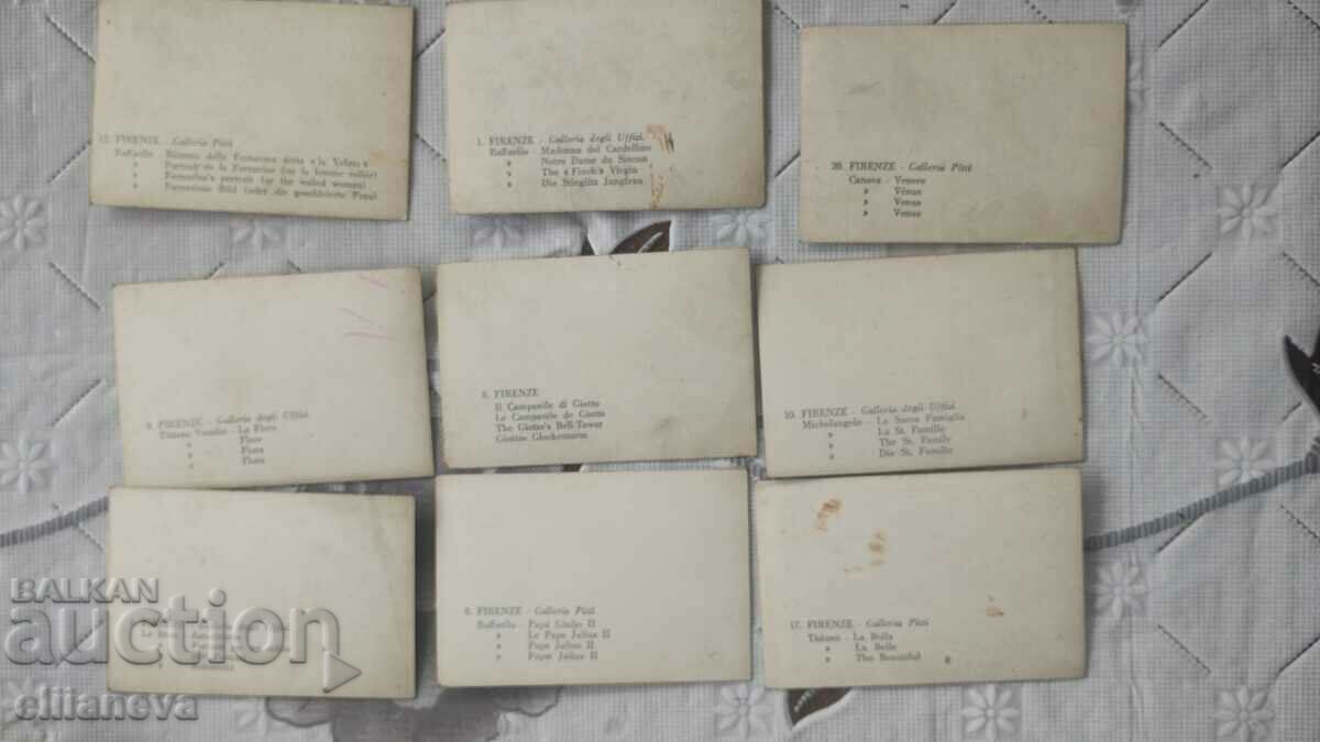 Auction Retro cards Florence 9 pcs 1936 Auction Retro cards Florence 9 pcs 1936