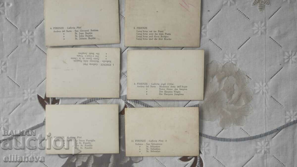 Auction Retro cards Florence 6 pcs 1936 Auction Retro cards Florence 6 pcs 1936