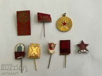 8 pieces of badges signs communist Bulgaria BKP