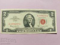 Banknote 2 dollars/DOLAR, USA/red seal/RED seal