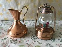 Copper jug and lantern