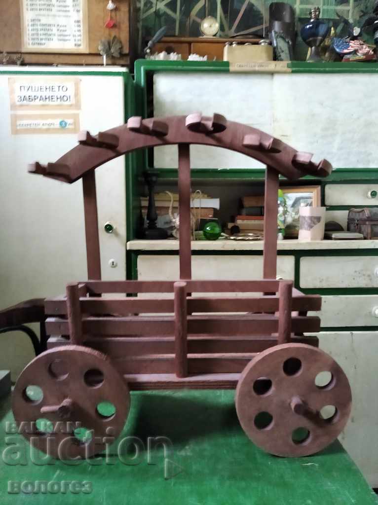 Wooden cart - wine rack