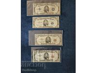 Dollars US lot/ 1934a, 1953, 1963, 1953a