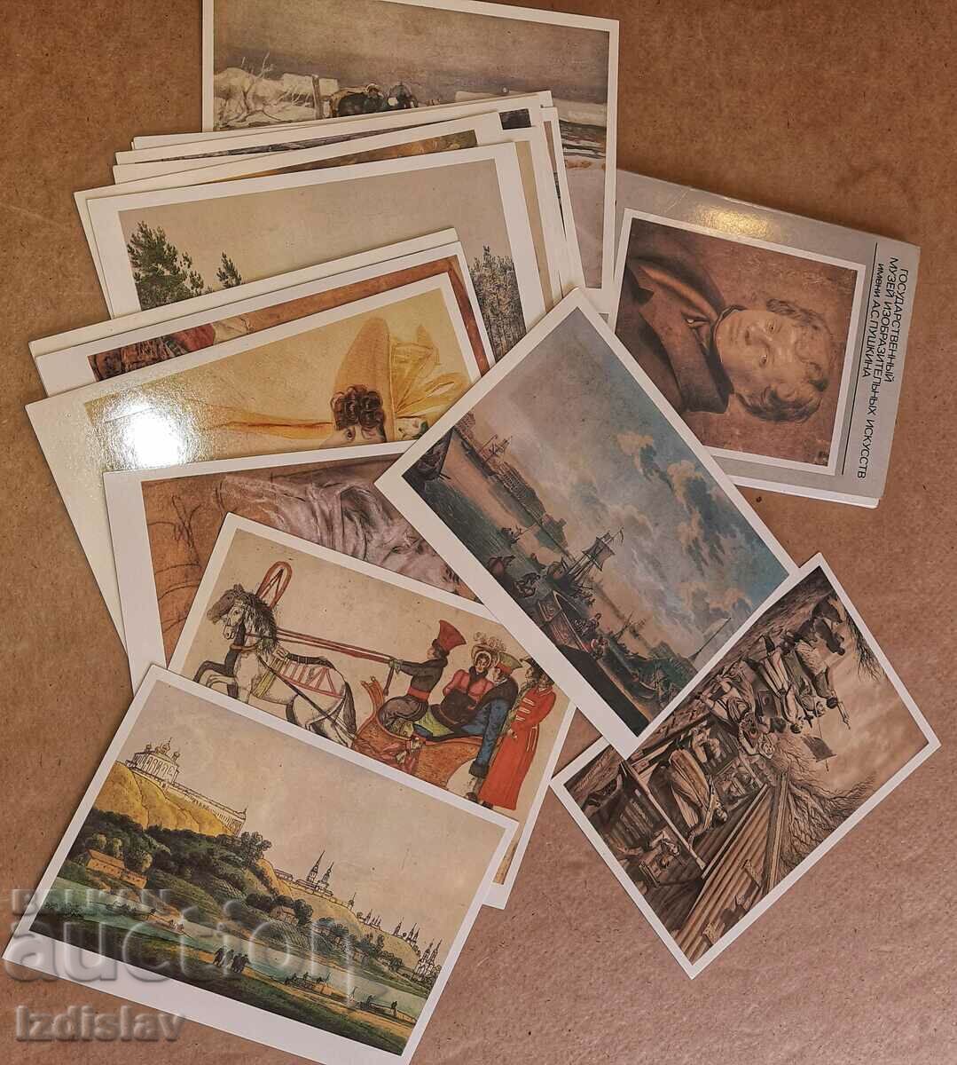 A set of cards from 1985 from the A.S. Pushkin Museum, graphics with price 35.00 BGN | € 17.90 A set of cards from 1985 from the A.S. Pushkin Museum, graphics with price 35.00 BGN | € 17.90
