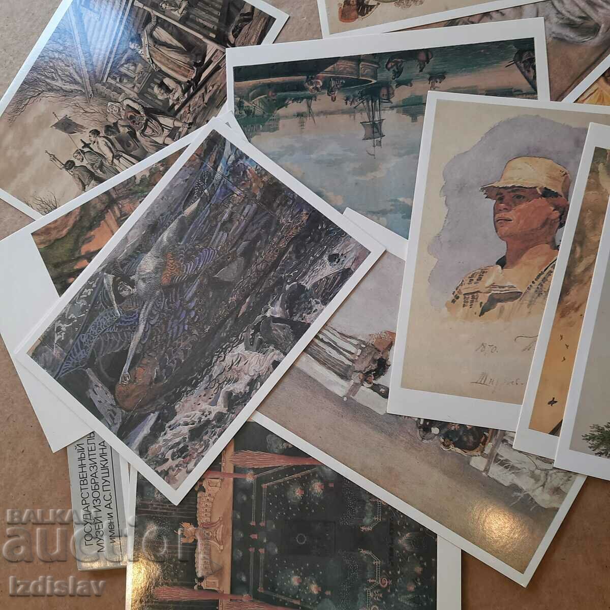 Παράδοση Ένα σετ καρτών από το 1985 από το Μουσείο Πούσκιν, γραφικά