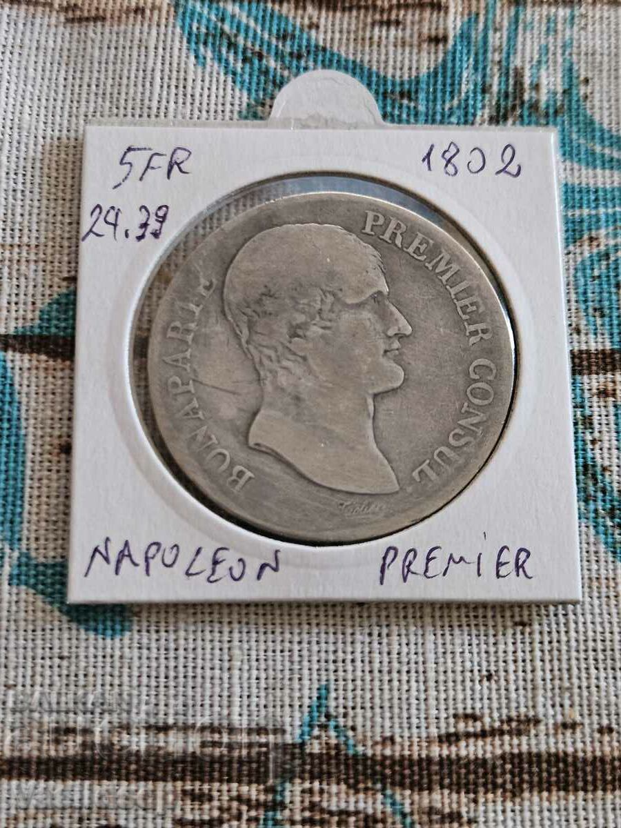 5 franci 1802 Napoleon Premier!!!Foarte rar