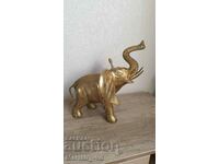 Old large brass statue of an African elephant