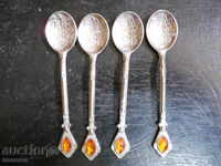 Set of tea spoons with tugra - 4 pcs