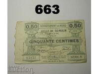 France Ville de Somain 50 centimes 1915 Fine+