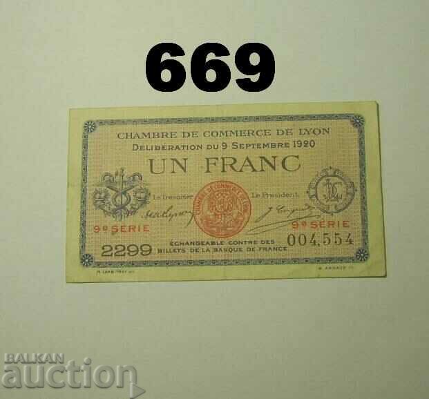 Франция Lyon 1 franc 1920