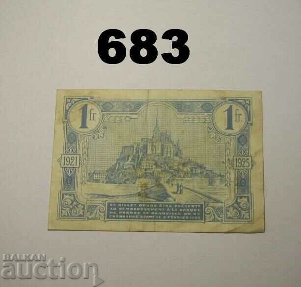 France 1 franc 1921 Granville & Cherbourg with price 8.00 BGN | € 4.09