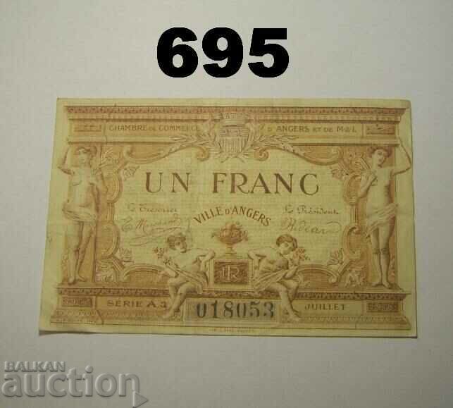 France 1 Franc 1915 Angers VF+