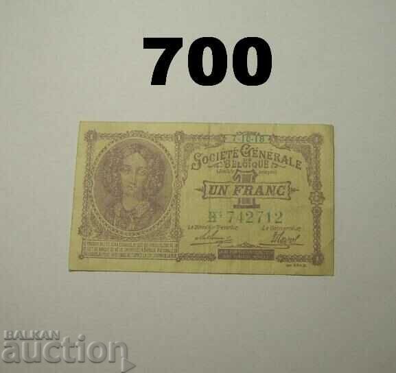 Belgium 1 franc 1918 VF 7-10-18 with price 30.00 BGN | € 15.34 Belgium 1 franc 1918 VF 7-10-18 with price 30.00 BGN | € 15.34
