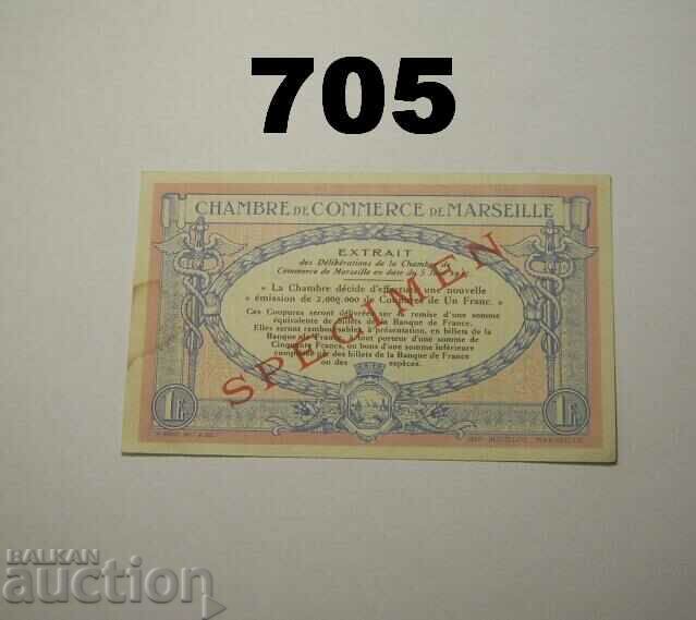 SPECIMEN France 1 franc 1917 Marseille with price 80.00 BGN | € 40.90 SPECIMEN France 1 franc 1917 Marseille with price 80.00 BGN | € 40.90
