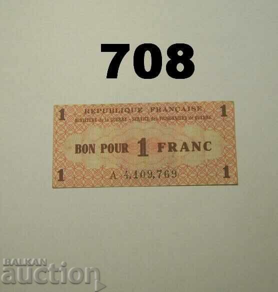 Prisonniers de Guerre 1 franc (1945-47) France