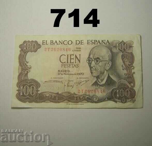 Spain 100 Pesetas 1970 VF+