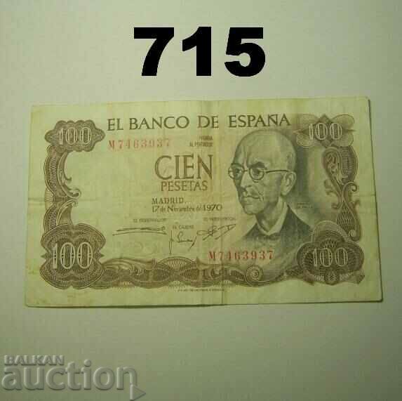 Spain 100 Pesetas 1970 VF