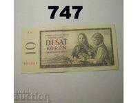 Cehoslovacia 10 Krone 1960 XF+