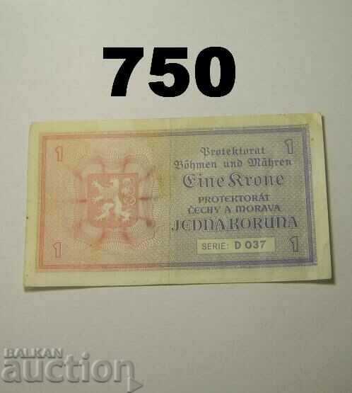 Bohemia and Moravia 1 Krone 1940 VF with price 15.00 BGN | € 7.67 Bohemia and Moravia 1 Krone 1940 VF with price 15.00 BGN | € 7.67