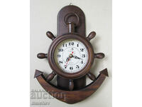 Wooden wall clock Ruhl ruval quartz, completely preserved