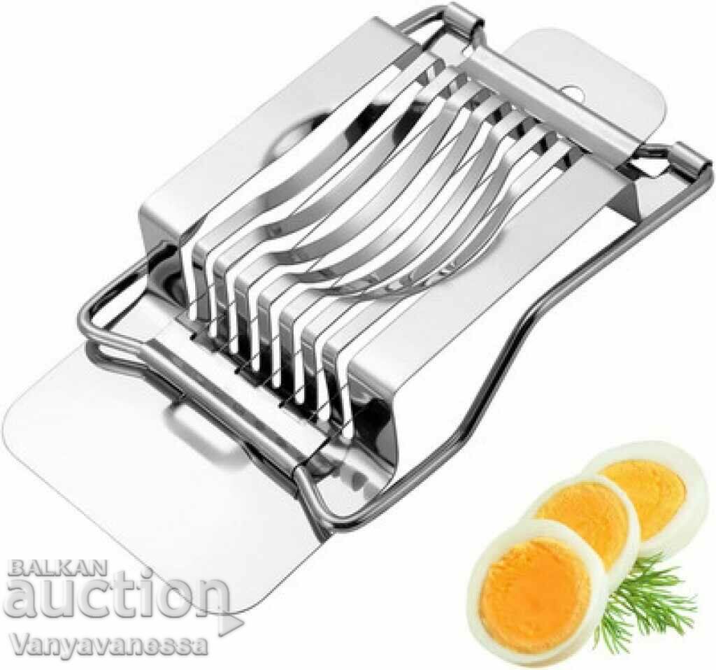 Device for manual cutting of boiled eggs, slicer and sausages, greens