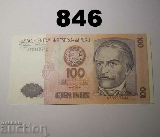 Peru 100 intis 1987 UNC