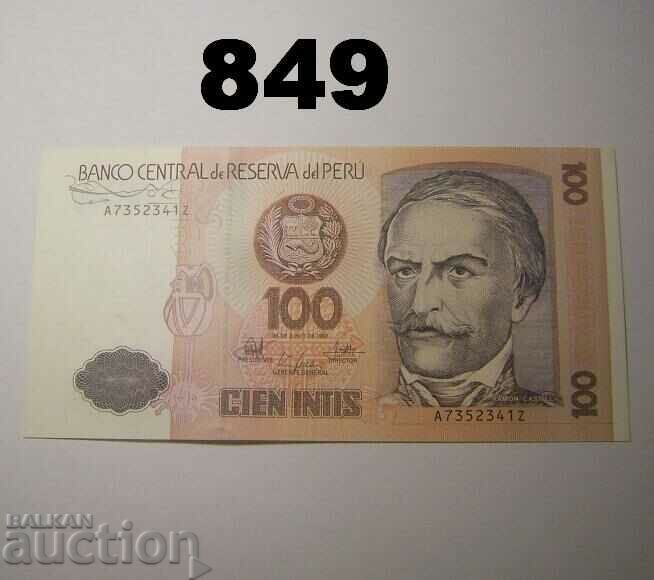 Peru 100 intis 1987 UNC