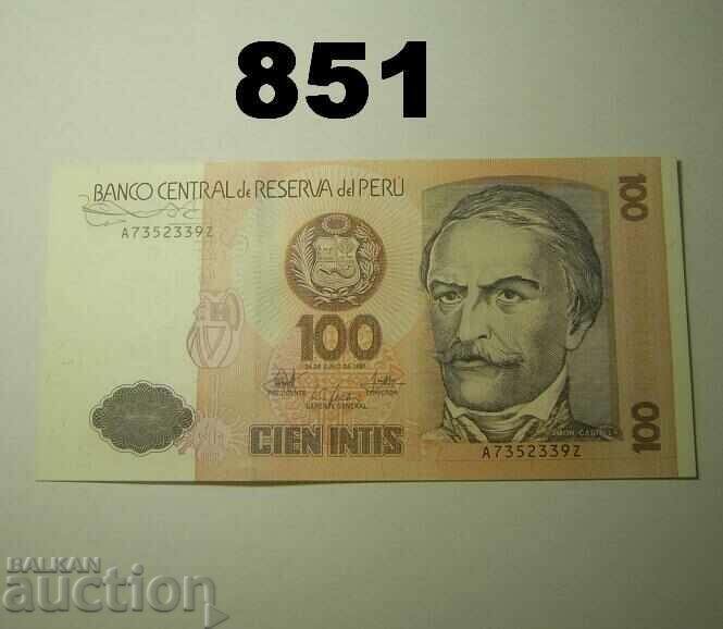 Peru 100 intis 1987 UNC