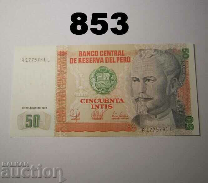 Peru 50 intis 1987 UNC