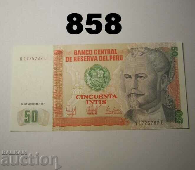 Peru 50 intis 1987 UNC