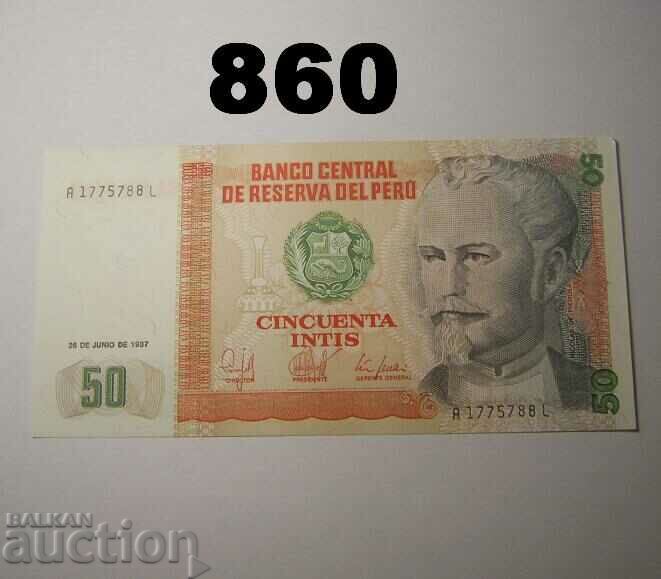 Peru 50 intis 1987 UNC