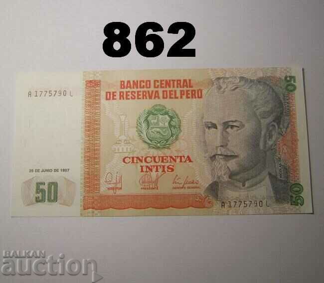 Peru 50 intis 1987 UNC