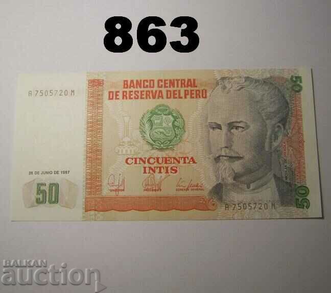 Peru 50 intis 1987 UNC