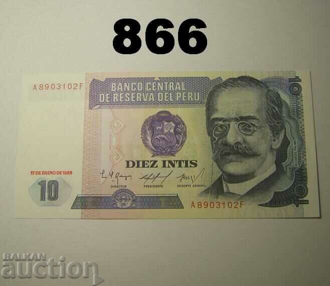 Peru 10 intis 1986 UNC