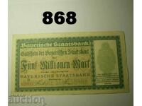 Munich 5 million mark 1923 XF Staatsbank