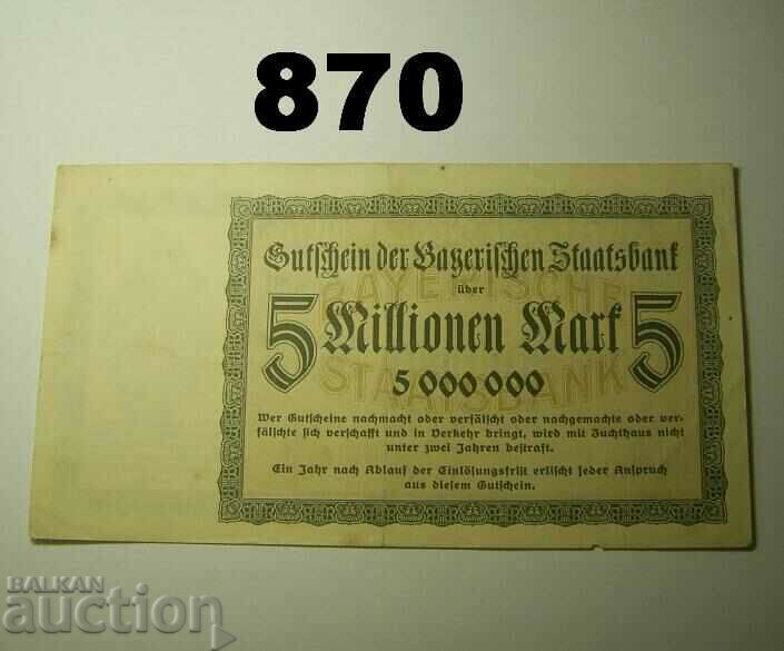 Munchen 5 million mark 1923 Remarks with price 5.00 BGN | € 2.56 Munchen 5 million mark 1923 Remarks with price 5.00 BGN | € 2.56