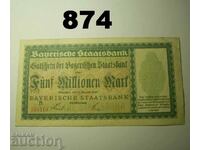 Munich 5 million mark 1923 Staatsbank