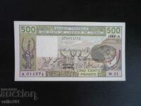 WEST AFRICA 500 FRANC 1984 Ivory Coast NEW UNC