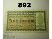 Munich 5 million mark 1923 Staatsbank